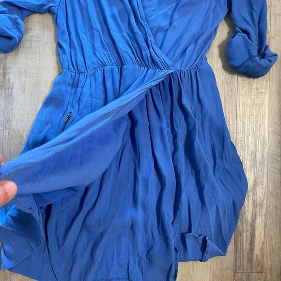 Maeve Anthropologie Blue V-Neck Utility Dress, Size L - Picture 15 of 16